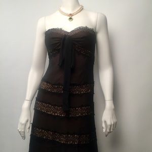 BCBGMAXAZRIA black lace strapless dress Sz 0